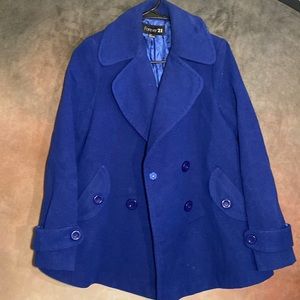 Blue Suede Forever21 Pea Coat